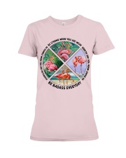 Flamingo be strong brave humble birds lovers Premium Fit Ladies Tee tile