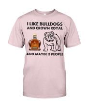 Bulldog crown royal and three people gift for you Premium Fit Mens Tee tile