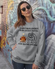 Bulldog crown royal and three people gift for you Crewneck Sweatshirt lifestyle-unisex-sweatshirt-front-3