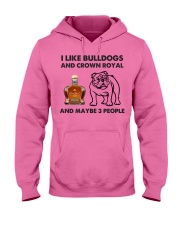 Bulldog crown royal and three people gift for you Hooded Sweatshirt tile