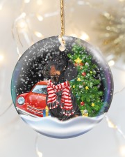 Dachshund Christmas In Snowball Circle ornament - single (porcelain) aos-circle-ornament-single-porcelain-lifestyles-03