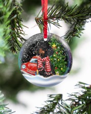 Dachshund Christmas In Snowball Circle ornament - single (porcelain) aos-circle-ornament-single-porcelain-lifestyles-07