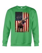 Moose smile flag moose lovers Crewneck Sweatshirt tile