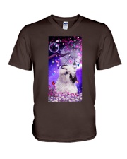 Shih Tzu Lovely magical night Gift for you V-Neck T-Shirt tile