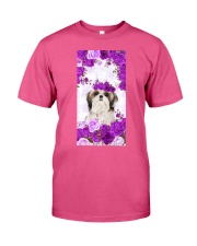 Shih Tzu Purple rose Gift for you Premium Fit Mens Tee tile