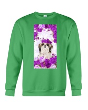 Shih Tzu Purple rose Gift for you Crewneck Sweatshirt tile