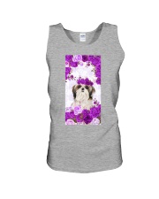 Shih Tzu Purple rose Gift for you Unisex Tank tile
