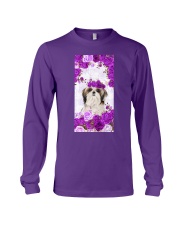 Shih Tzu Purple rose Gift for you Long Sleeve Tee tile