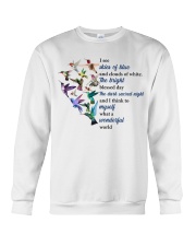 Hummingbird what a wonderful world bird lover Crewneck Sweatshirt front