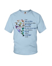 Hummingbird what a wonderful world bird lover Youth T-Shirt tile