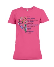 Hummingbird what a wonderful world bird lover Premium Fit Ladies Tee tile