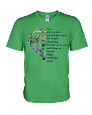 Hummingbird what a wonderful world bird lover V-Neck T-Shirt tile