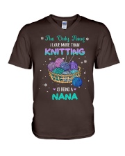 Knitting being nana gift for her gift for you V-Neck T-Shirt tile