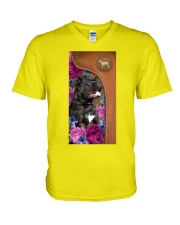 Cane corso magical dog mom V-Neck T-Shirt tile