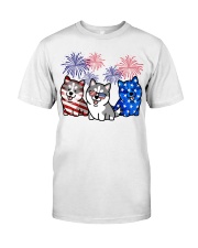 Siberian husky flag colors Premium Fit Mens Tee tile