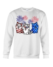 Siberian husky flag colors Crewneck Sweatshirt tile