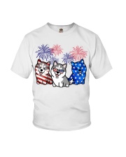 Siberian husky flag colors Youth T-Shirt tile