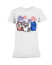Siberian husky flag colors Premium Fit Ladies Tee tile