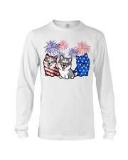 Siberian husky flag colors Long Sleeve Tee tile