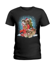 Cute Shih Tzu Merry Christmas - For Dog Lovers Ladies T-Shirt tile