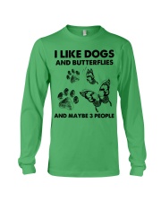 Butterfly and dog three people insects bugs lover Long Sleeve Tee tile