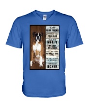 Boxer i am your friend boxer lover V-Neck T-Shirt tile