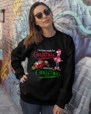 Flamingo ready for xmas gift for flamingo lovers Crewneck Sweatshirt lifestyle-unisex-sweatshirt-front-3