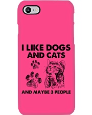 Cat and dog three people Phone Case tile