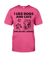 Cat and dog three people Premium Fit Mens Tee tile