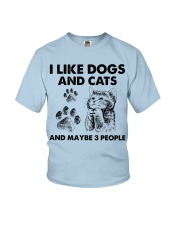 Cat and dog three people Youth T-Shirt tile