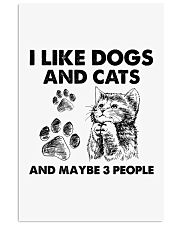 Cat and dog three people Vertical Poster tile