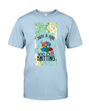 Knitting A girl who loves Gift for you Classic T-Shirt tile