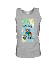 Knitting A girl who loves Gift for you Unisex Tank tile