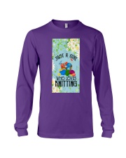 Knitting A girl who loves Gift for you Long Sleeve Tee tile