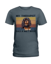 Cavalier king a wet nose gift for dog mom Ladies T-Shirt tile