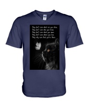 Cat they only care cat lover cat mom V-Neck T-Shirt tile