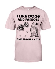 Parrots and dogs cats jl Premium Fit Mens Tee tile