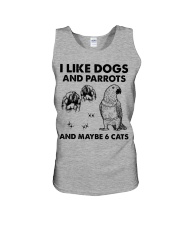 Parrots and dogs cats jl Unisex Tank tile