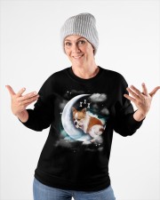 Cute Corgi Sleeping On The Moon - For Dog Lovers Crewneck Sweatshirt apparel-crewneck-sweatshirt-lifestyle-front-35