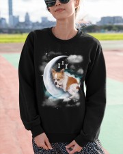 Cute Corgi Sleeping On The Moon - For Dog Lovers Crewneck Sweatshirt apparel-crewneck-sweatshirt-lifestyle-front-51