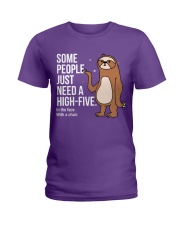 Sloth high-five sloth lover Ladies T-Shirt tile