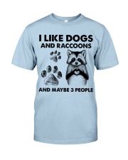 Raccoon and dog three people raccoon lover dogmom Classic T-Shirt tile