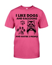 Raccoon and dog three people raccoon lover dogmom Premium Fit Mens Tee tile