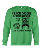 Raccoon and dog three people raccoon lover dogmom Crewneck Sweatshirt tile
