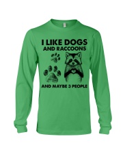 Raccoon and dog three people raccoon lover dogmom Long Sleeve Tee tile