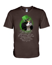 Cavalier king charles spaniel may good luck be V-Neck T-Shirt tile