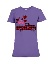 Flamingo love car bird lover Premium Fit Ladies Tee tile