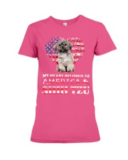 Shih tzu my heart belongs to shih tzu lovers Premium Fit Ladies Tee tile