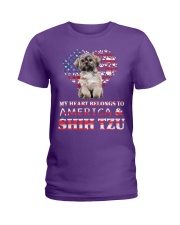 Shih tzu my heart belongs to shih tzu lovers Ladies T-Shirt tile
