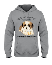 Shih Tzu And Beer make me happy Gift for you Hooded Sweatshirt tile